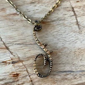 Dyrberg/Kern Sante Swarovski crystal necklace in bronze and golden